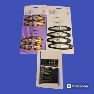 3/$30 BELLE Eight Snap Clips and 33 Bobby Pins